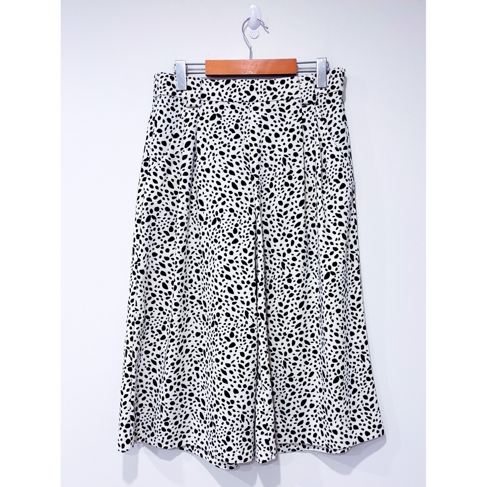 ZARA Cream animal print culottes | Flowy chic statement | Large